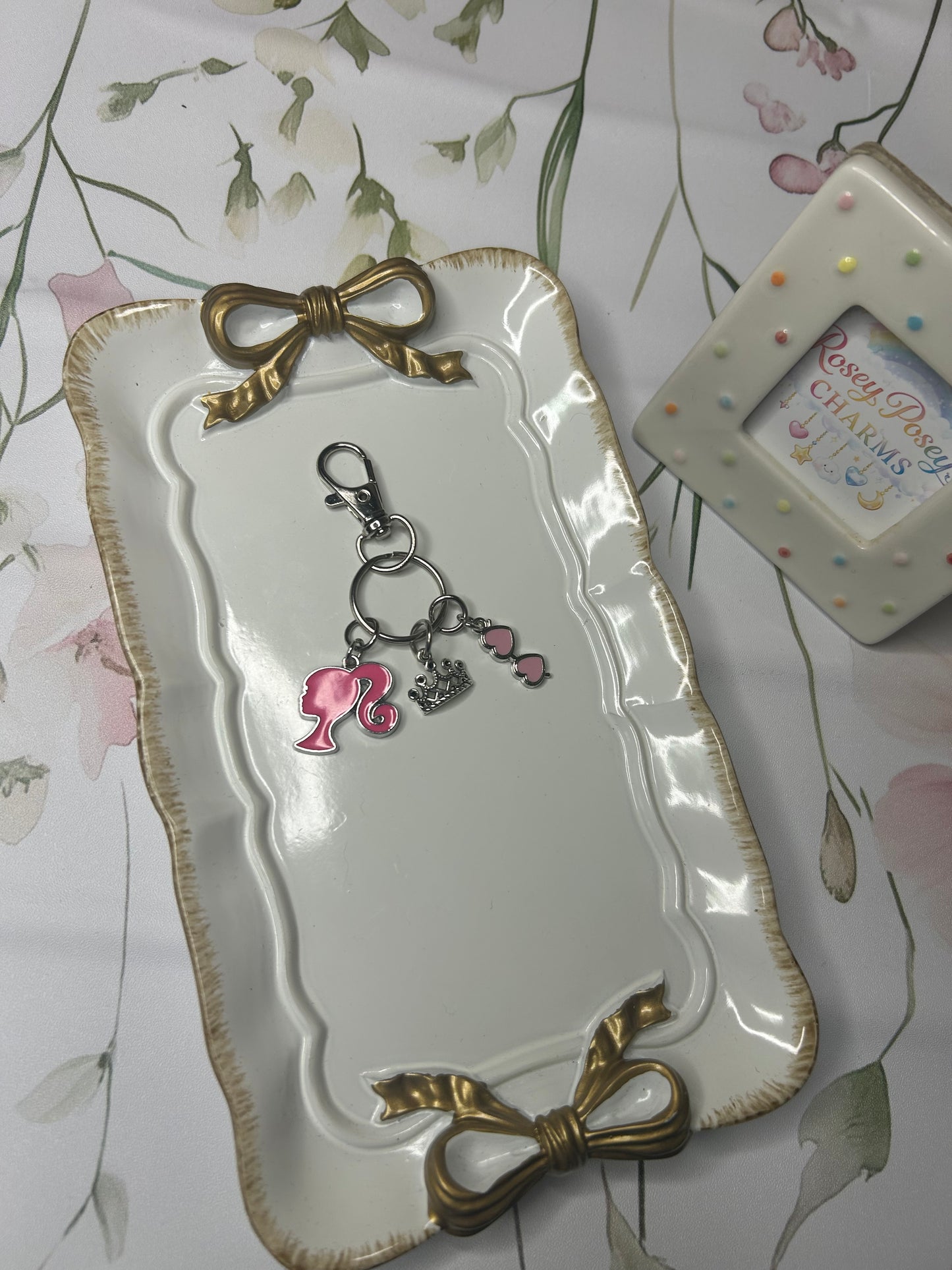 Girl in a Pink World Keychain
